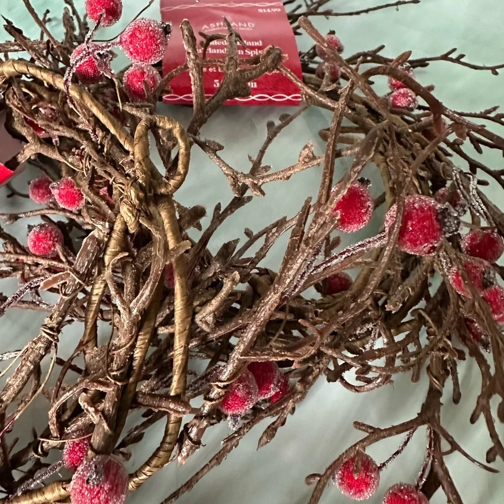 Set of 2 Ashland Festive Berry Garland - Red and Brown